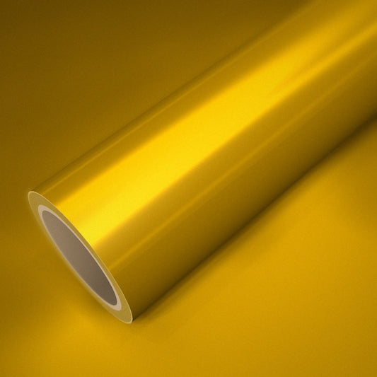 Rol ICR® geel metallic satijn op een vel van dezelfde folie