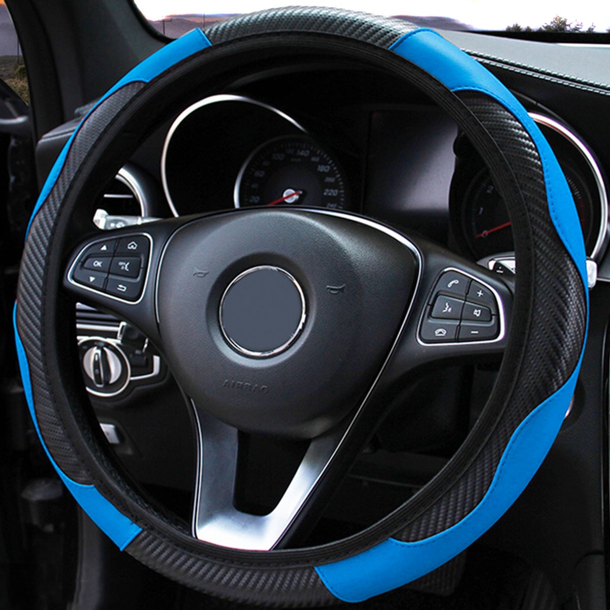 Stuurhoes in carbonlook, blauw