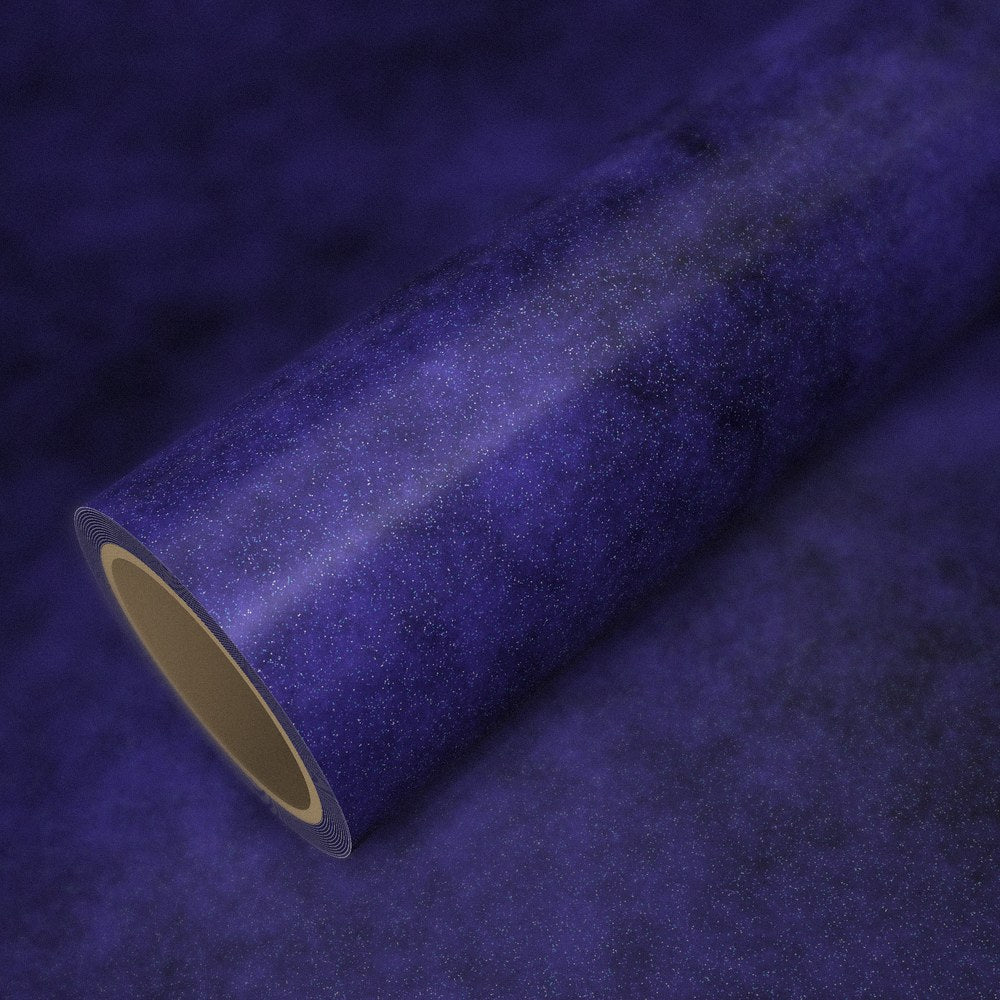 Rol diamant blauw-paars op een vel van dezelfde folie